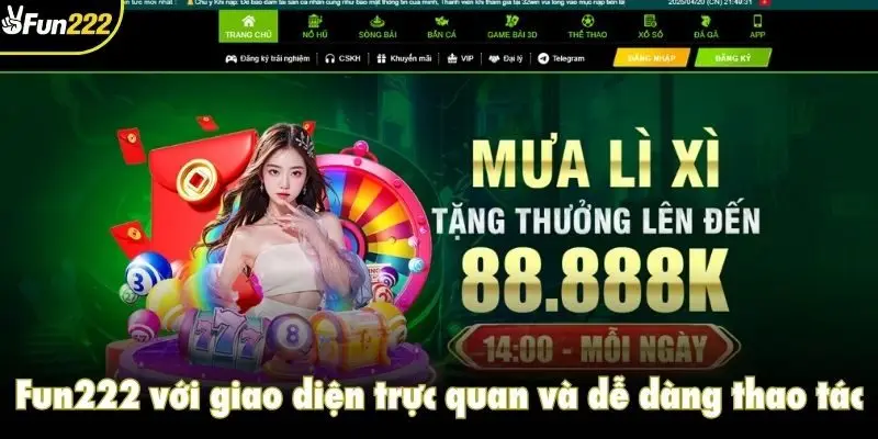 Fun222 với giao diện trực quan và dễ dàng thao tác