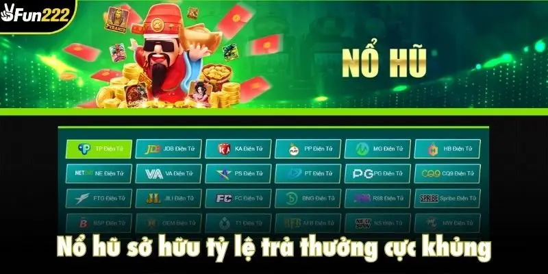 Nổ hũ sở hữu tỷ lệ trả thưởng cực khủng